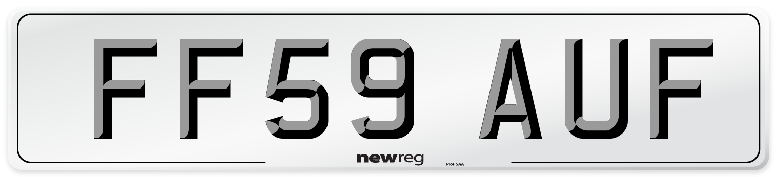 FF59 AUF Number Plate from New Reg